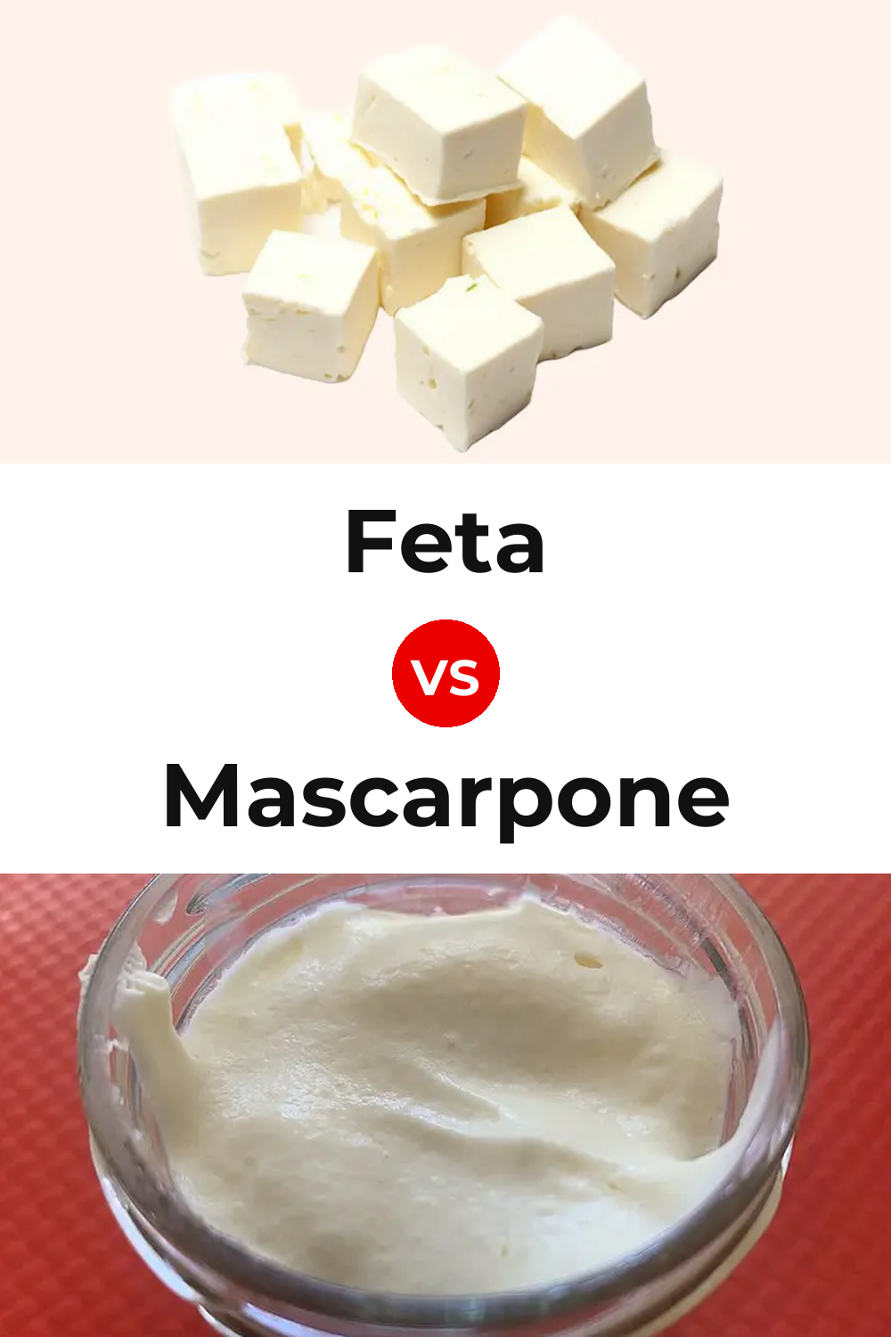 Feta Cheese vs Mascarpone Cheese Pinterest comparison