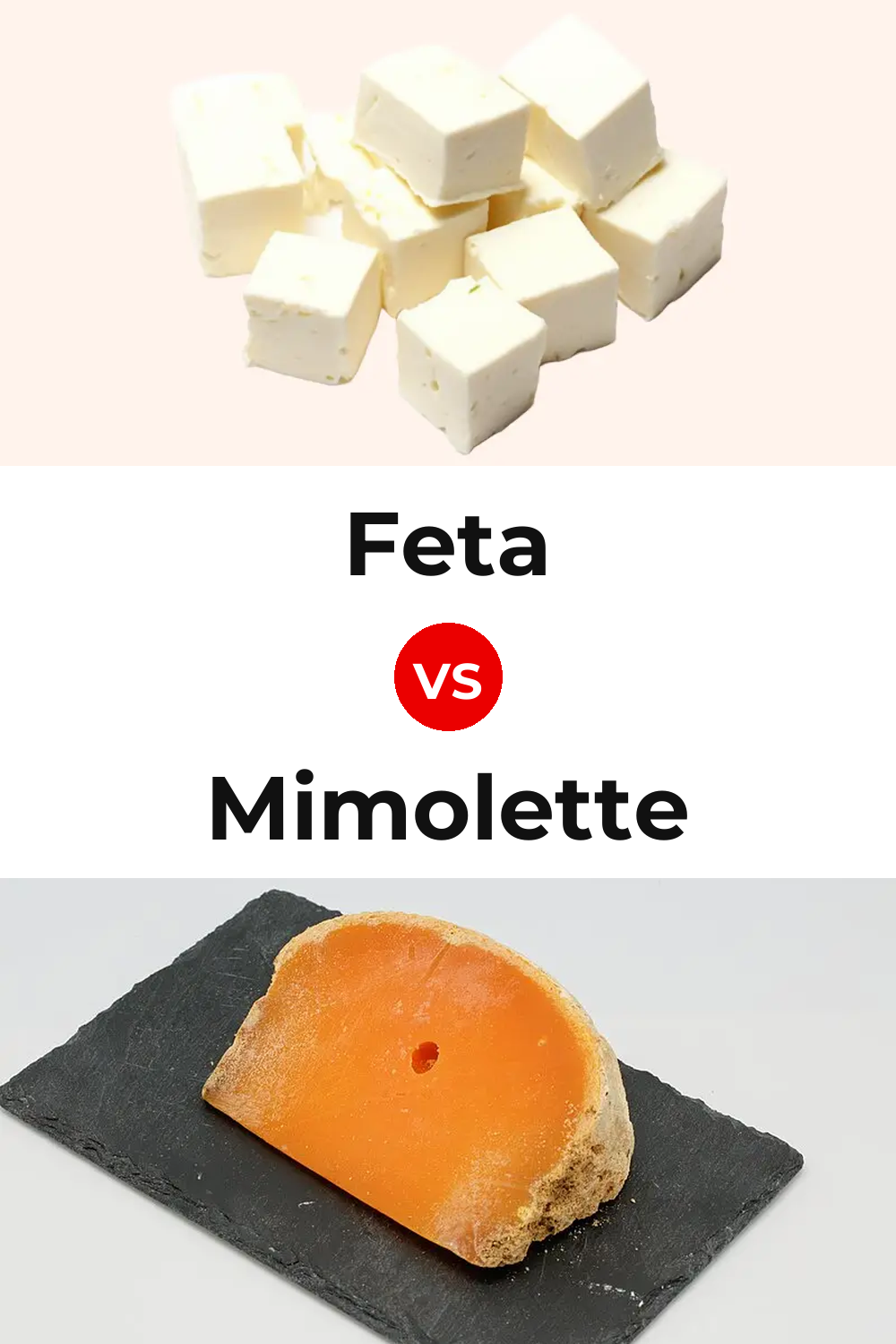 Feta Cheese vs Mimolette Cheese Pinterest comparison