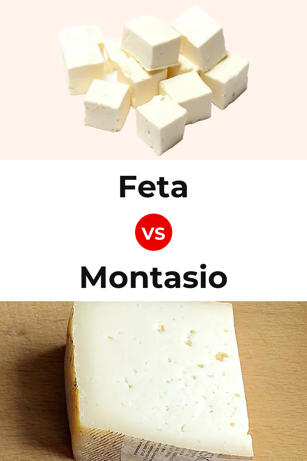 Feta Cheese vs Montasio Cheese Pinterest comparison