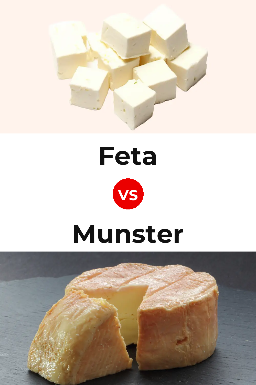 Feta Cheese vs Munster Cheese Pinterest comparison