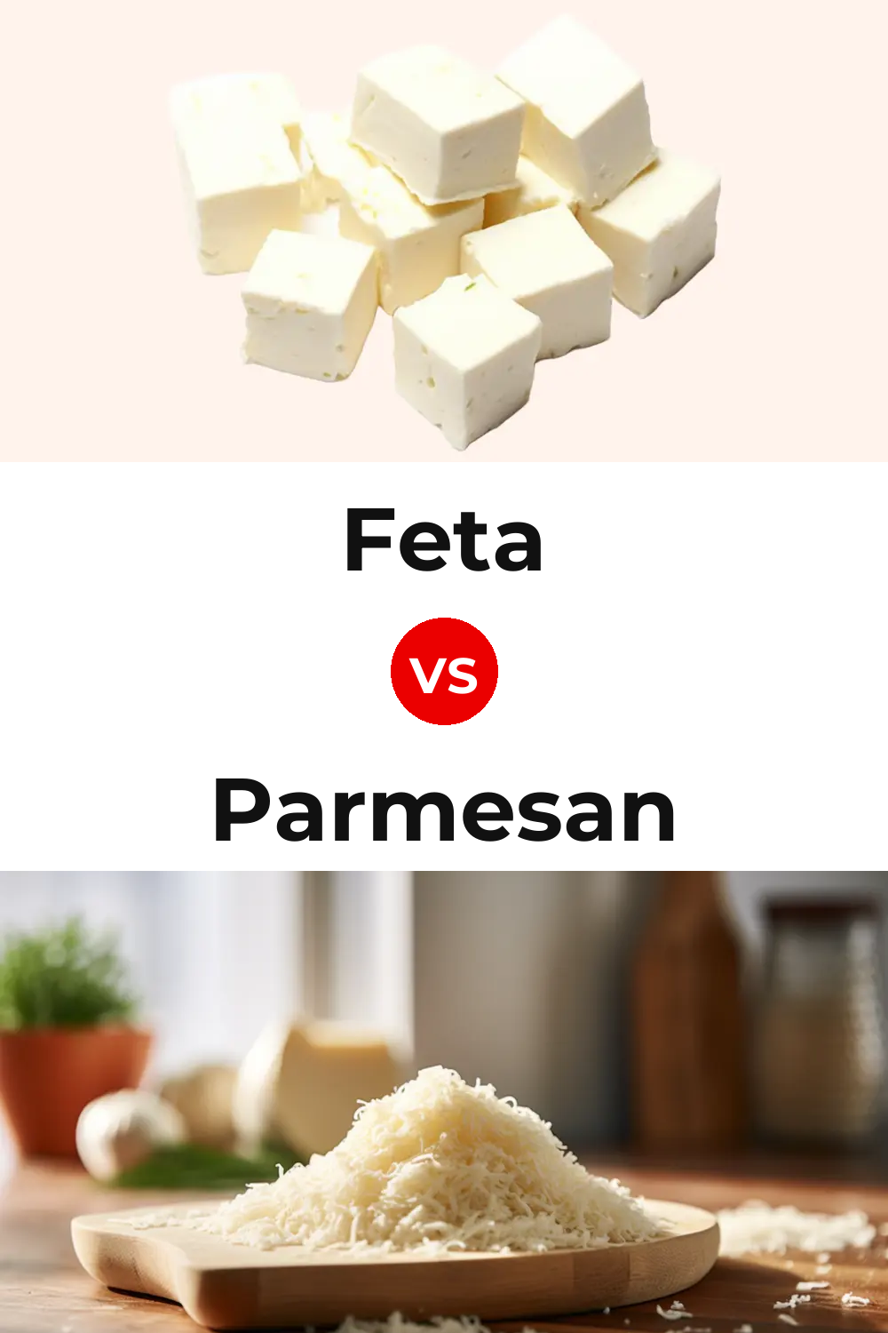 Feta Cheese vs Parmesan Cheese Pinterest comparison