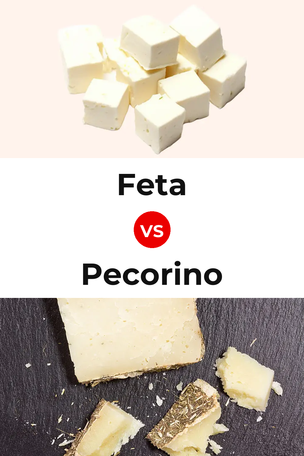 Feta Cheese vs Pecorino Cheese Pinterest comparison