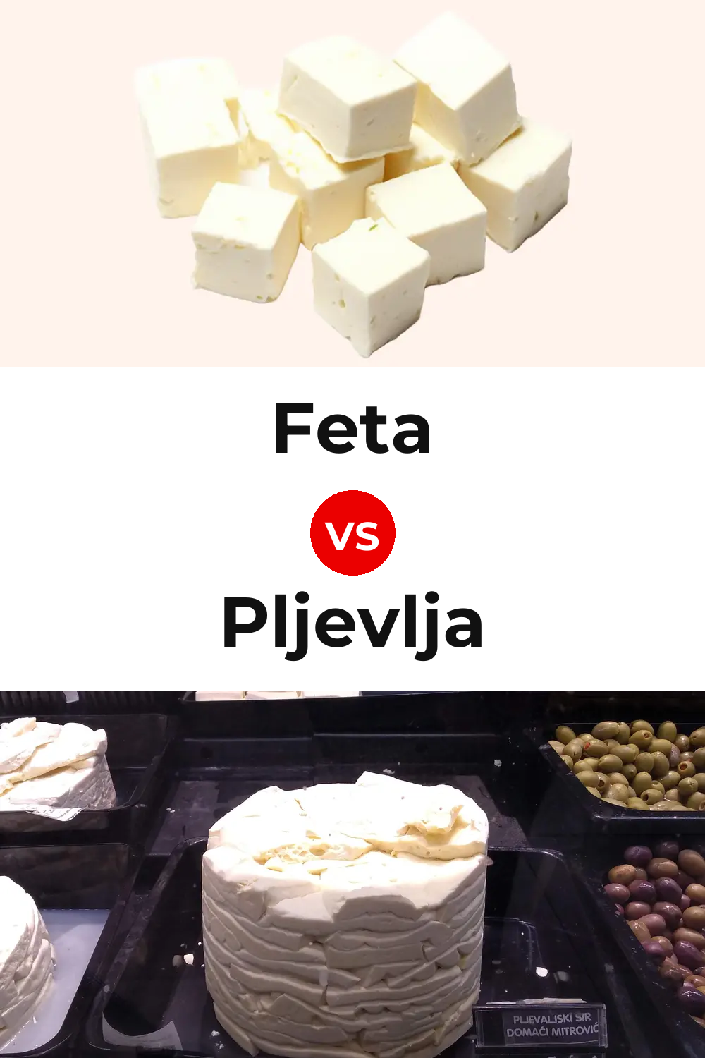 Feta Cheese vs Pljevlja Cheese Pinterest comparison