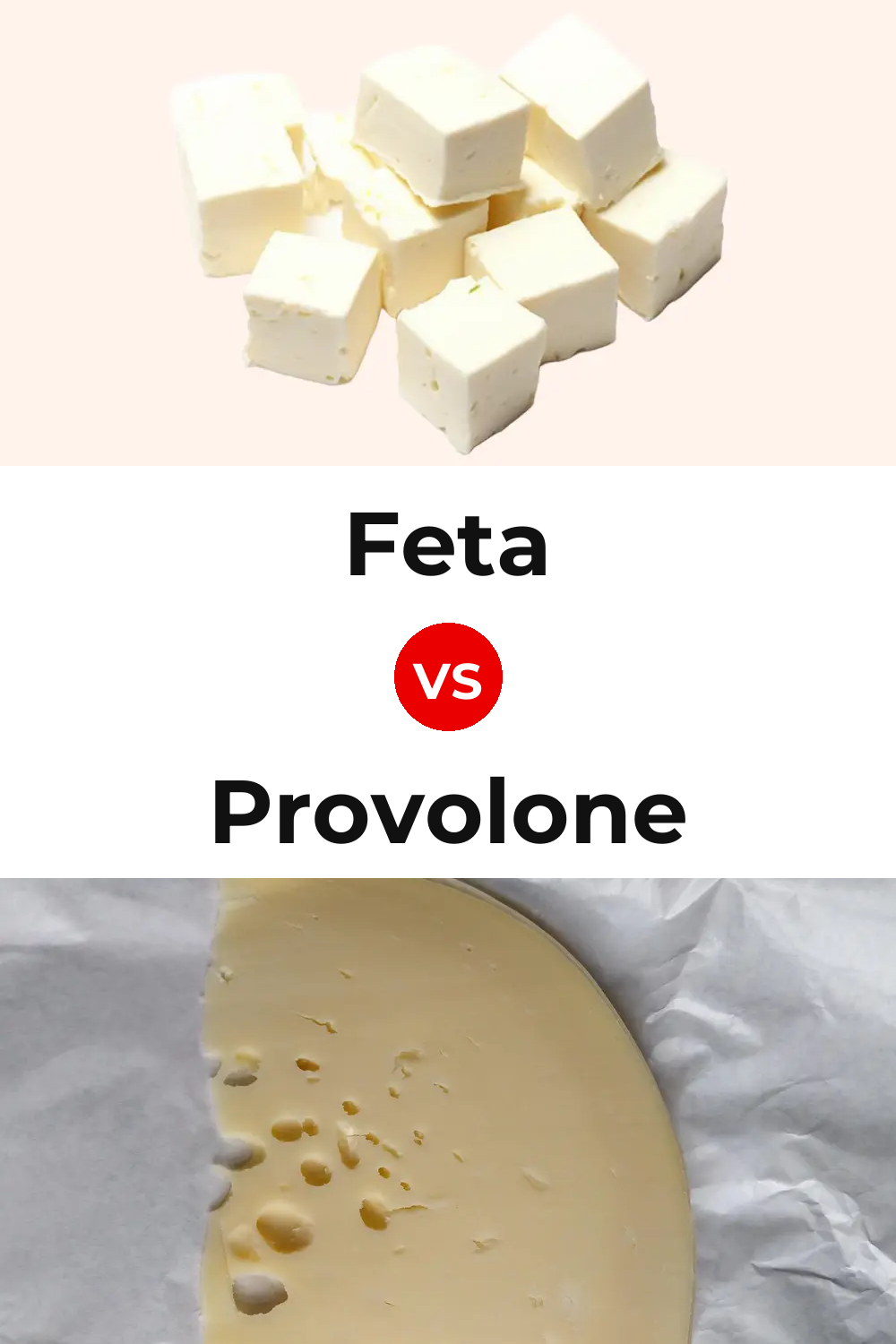 Feta Cheese vs Provolone Cheese Pinterest comparison