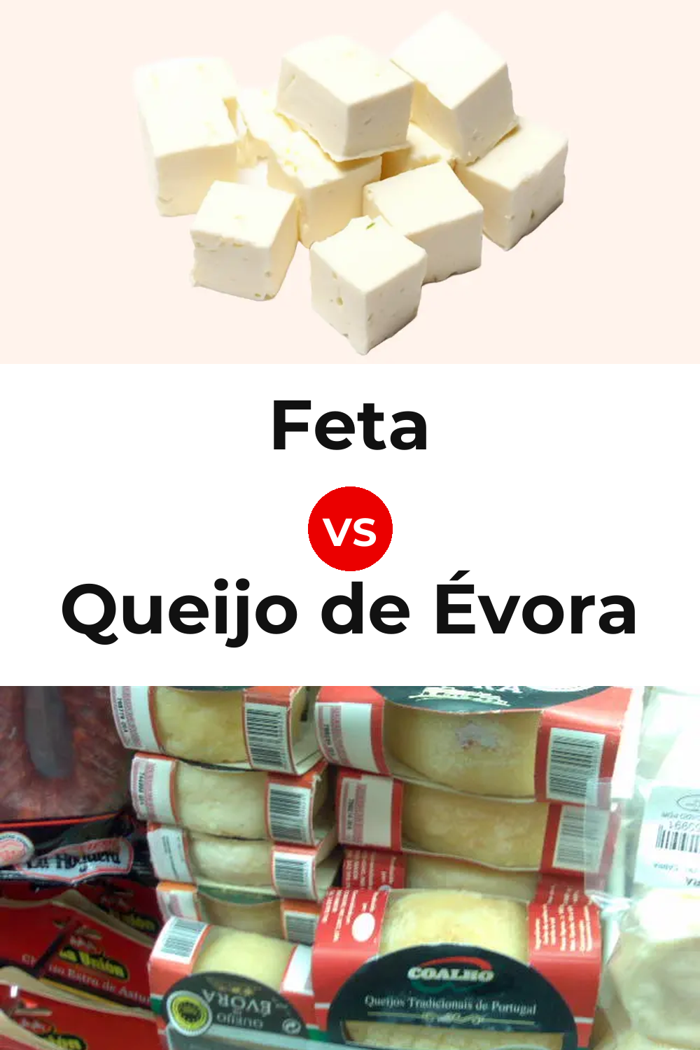 Feta Cheese vs Queijo de Évora Pinterest comparison
