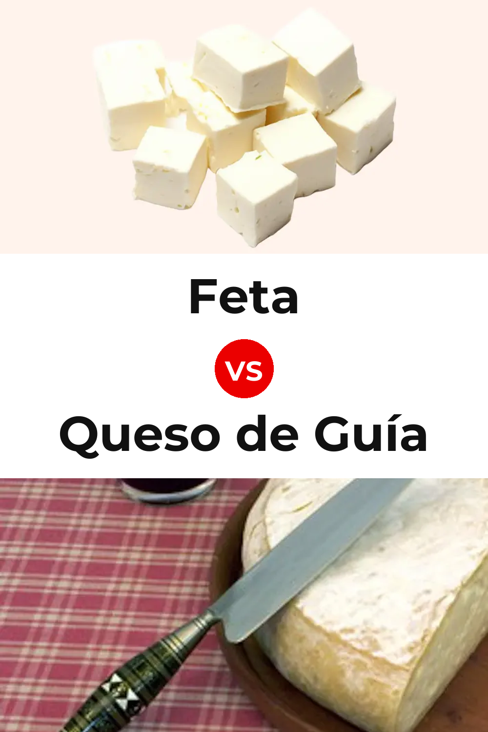 Feta Cheese vs Queso de Guía Pinterest comparison