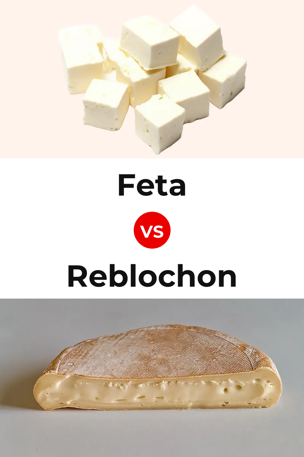 Feta Cheese vs Reblochon Cheese Pinterest comparison