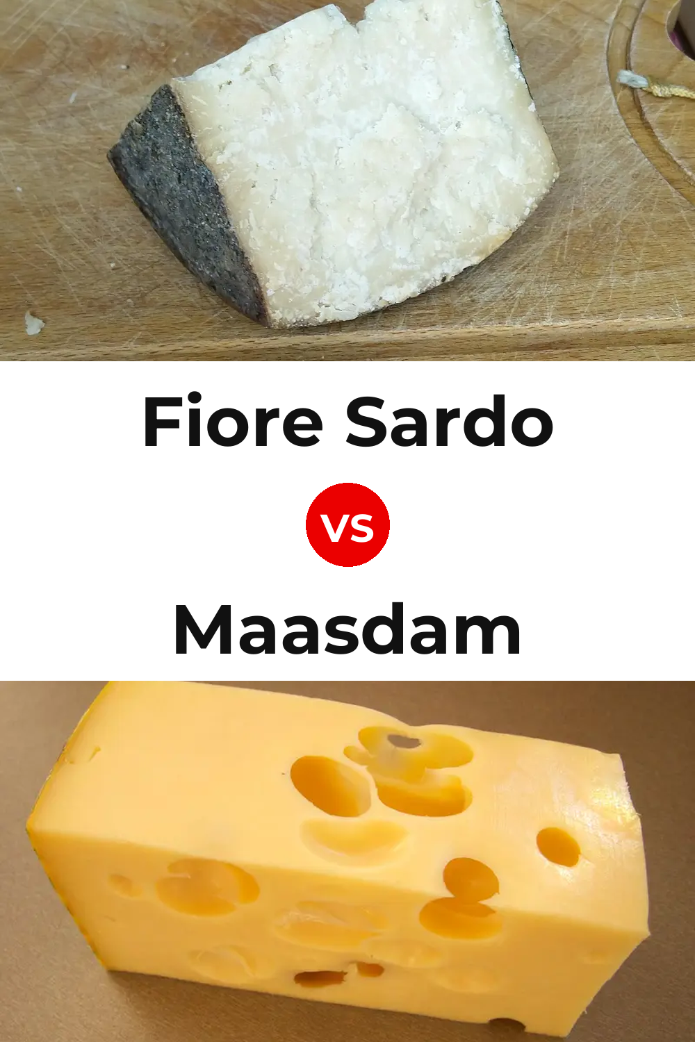 Fiore Sardo Cheese vs Maasdam Cheese Pinterest comparison