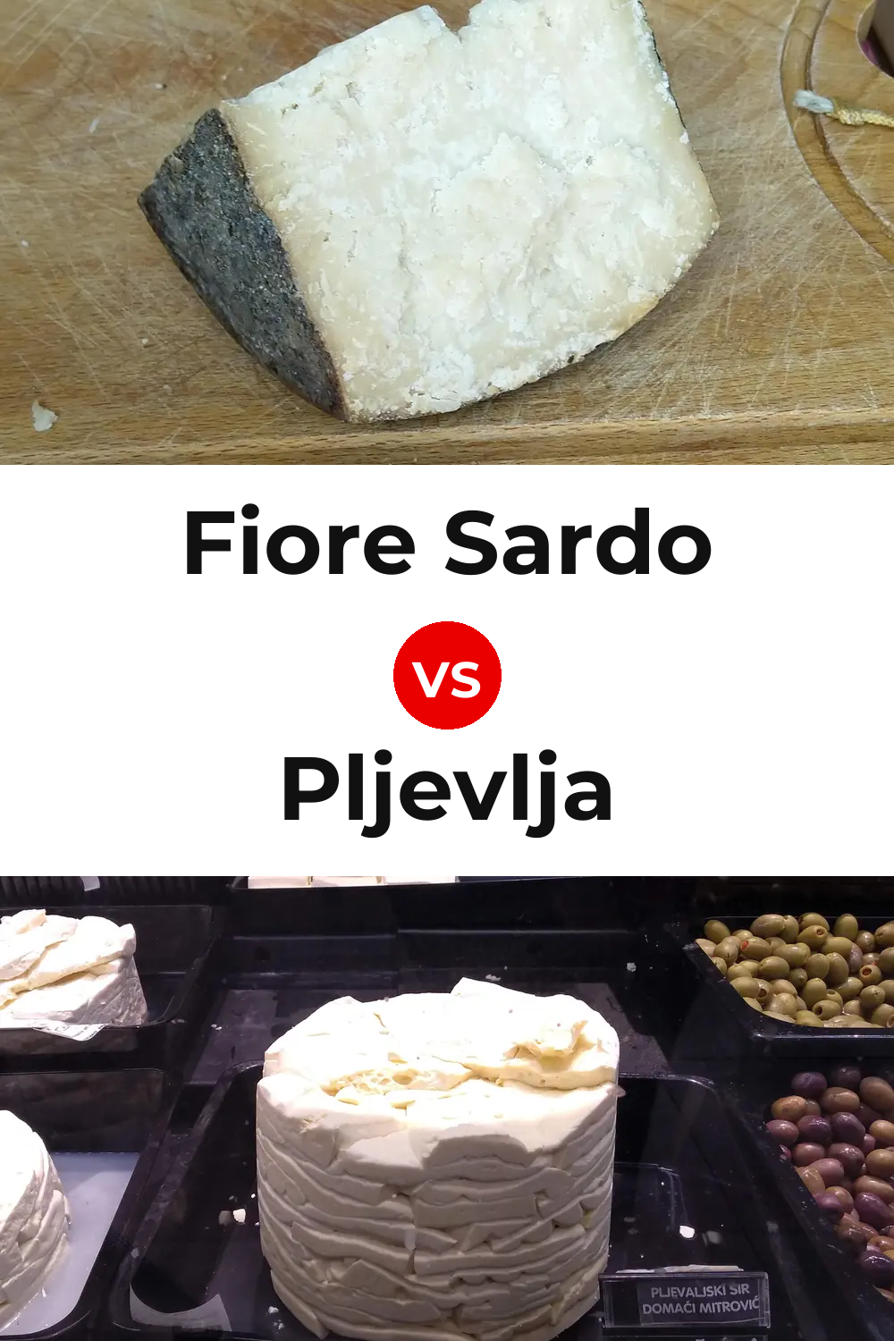 Fiore Sardo Cheese vs Pljevlja Cheese Pinterest comparison