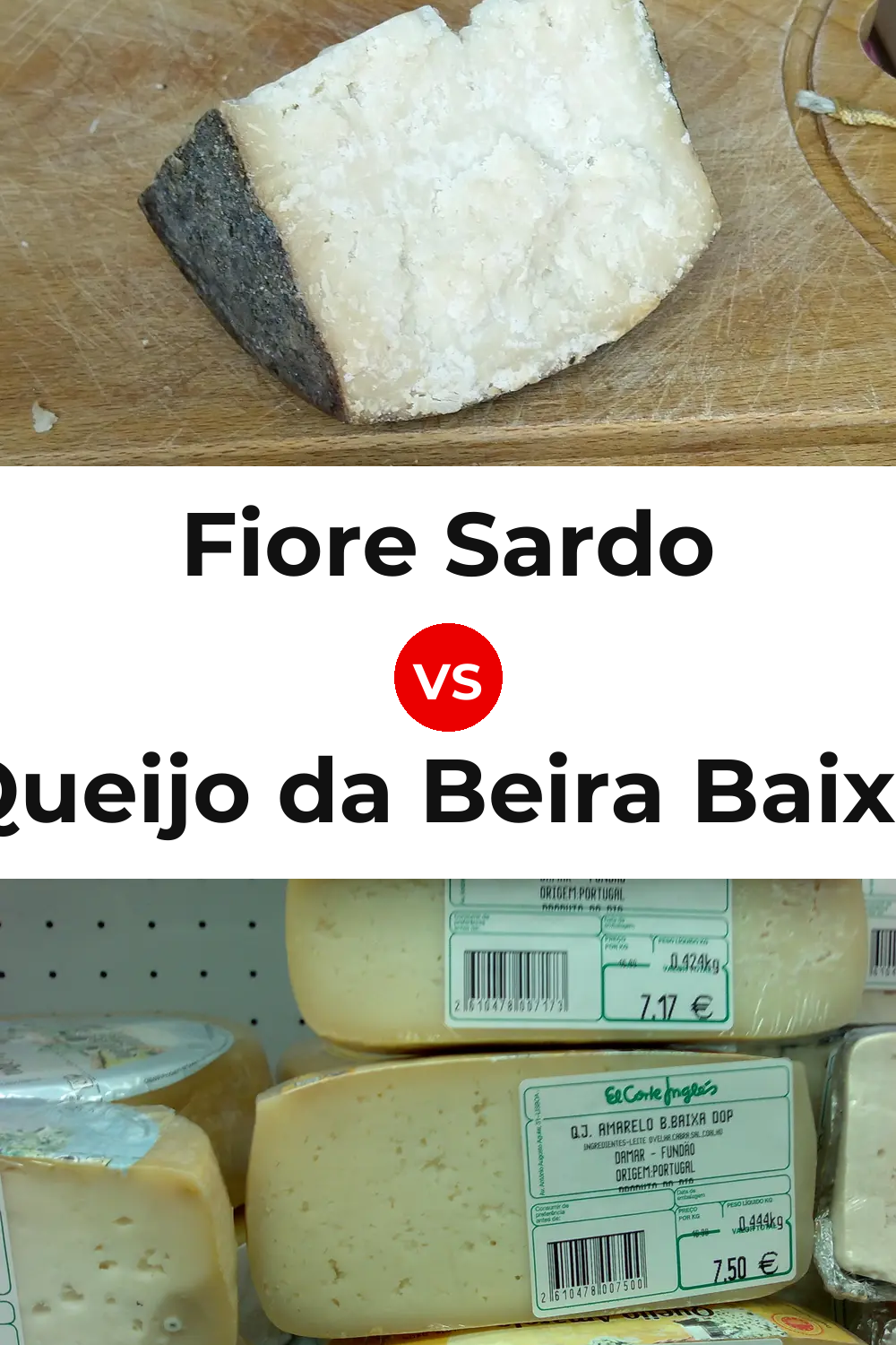 Fiore Sardo Cheese vs Queijo da Beira Baixa Pinterest comparison
