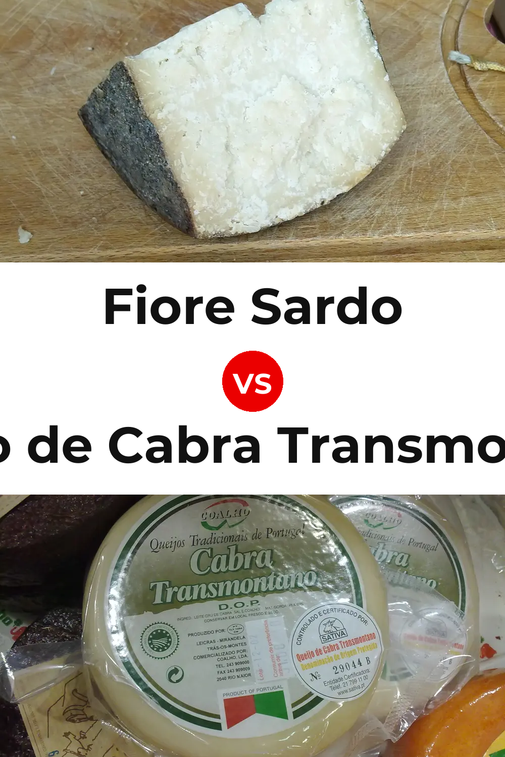 Fiore Sardo Cheese vs Queijo de Cabra Transmontano Pinterest comparison