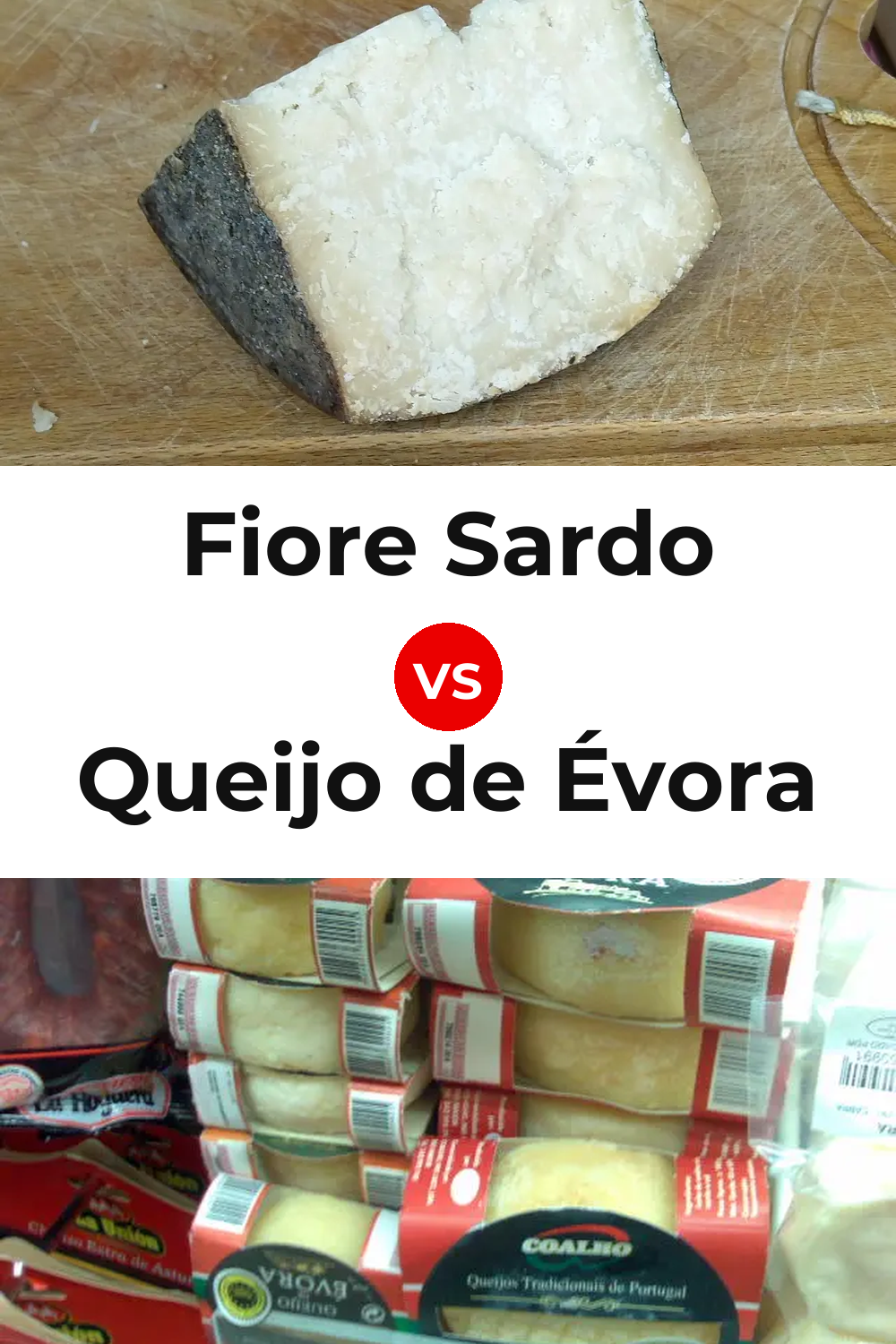 Fiore Sardo Cheese vs Queijo de Évora Pinterest comparison