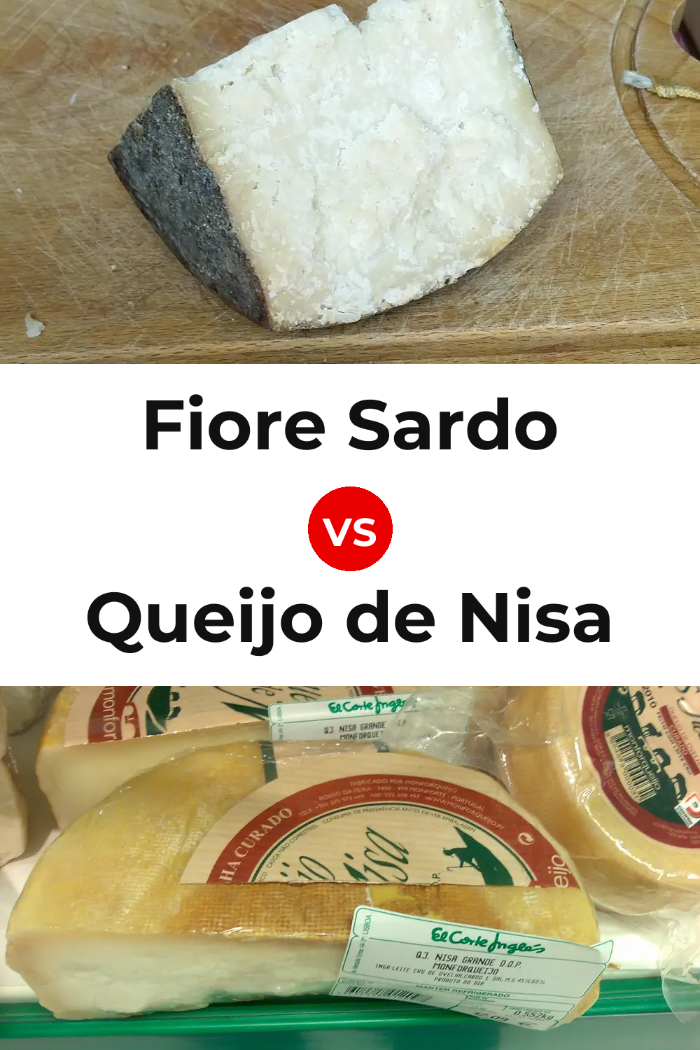 Fiore Sardo Cheese vs Queijo de Nisa Pinterest comparison