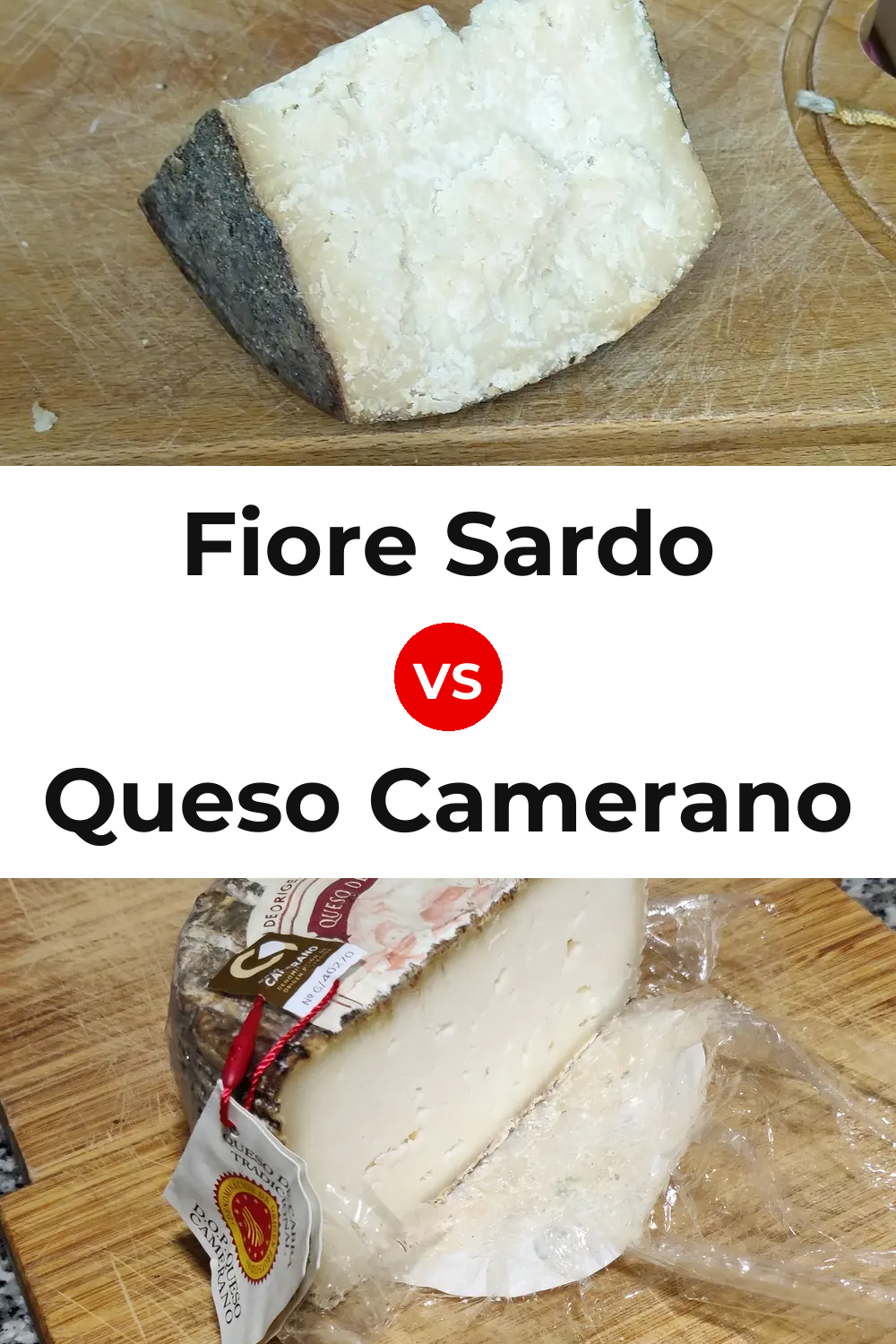 Fiore Sardo Cheese vs Queso Camerano Pinterest comparison