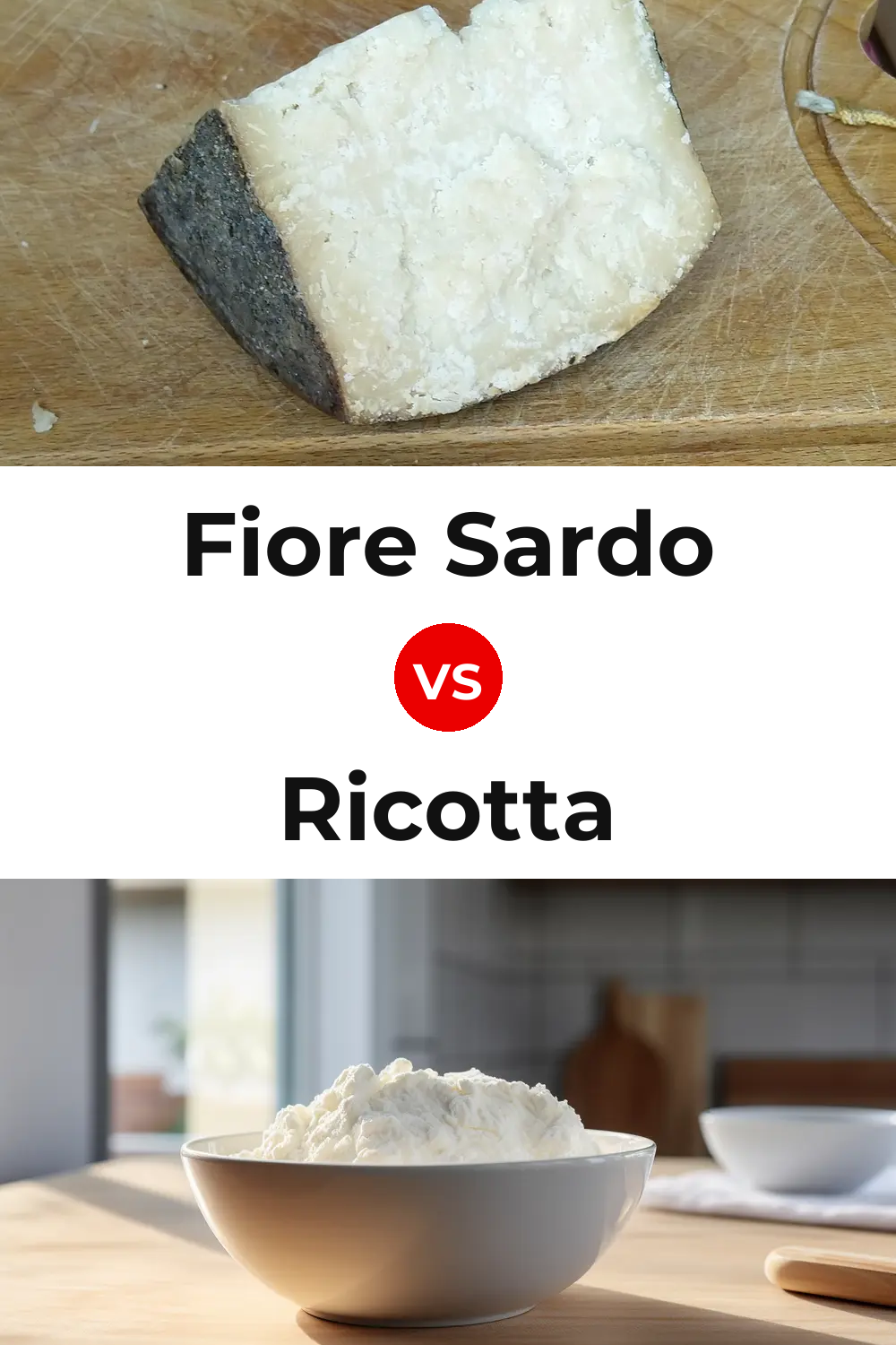 Fiore Sardo Cheese vs Ricotta Cheese Pinterest comparison