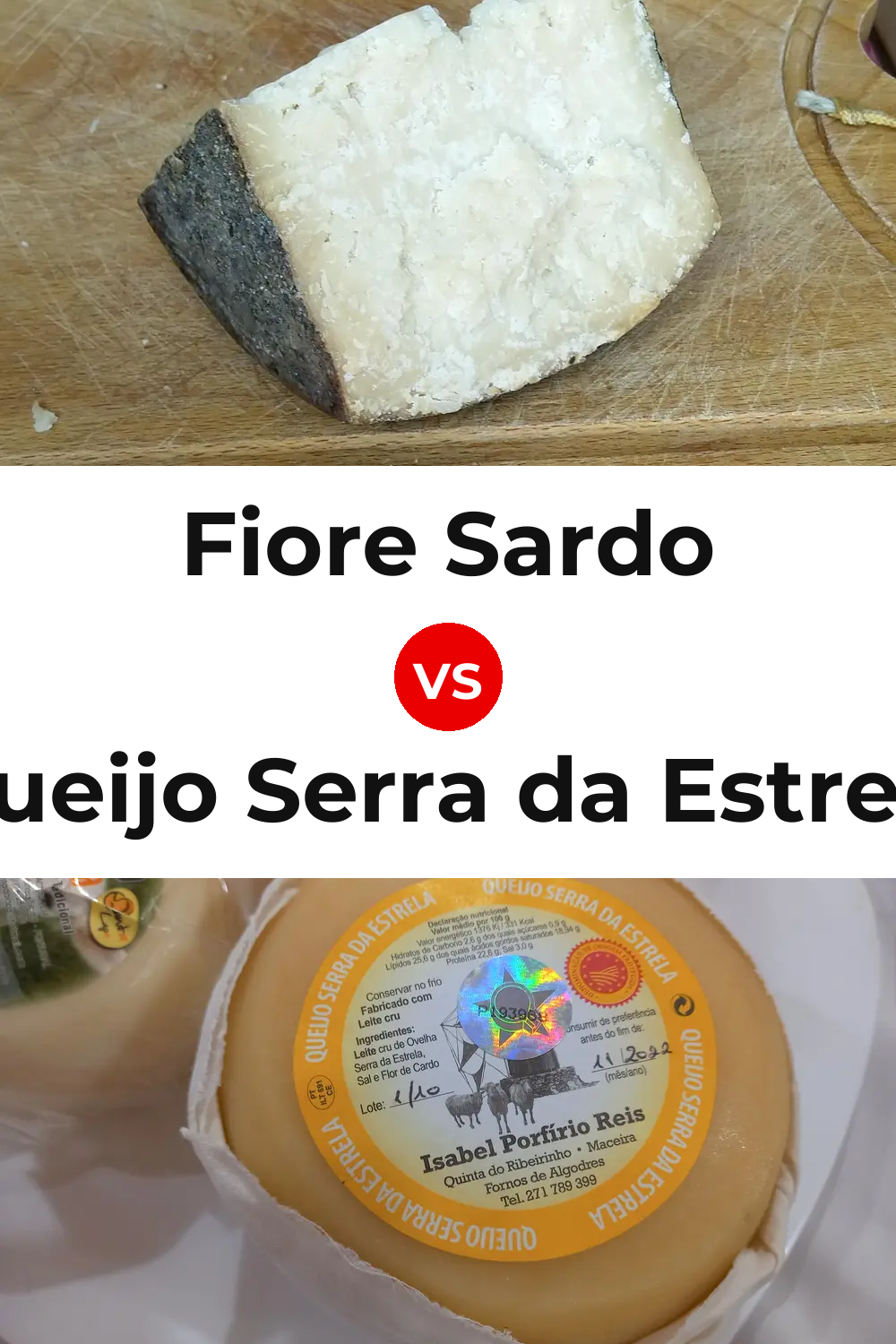 Fiore Sardo Cheese vs Queijo Serra da Estrela Pinterest comparison