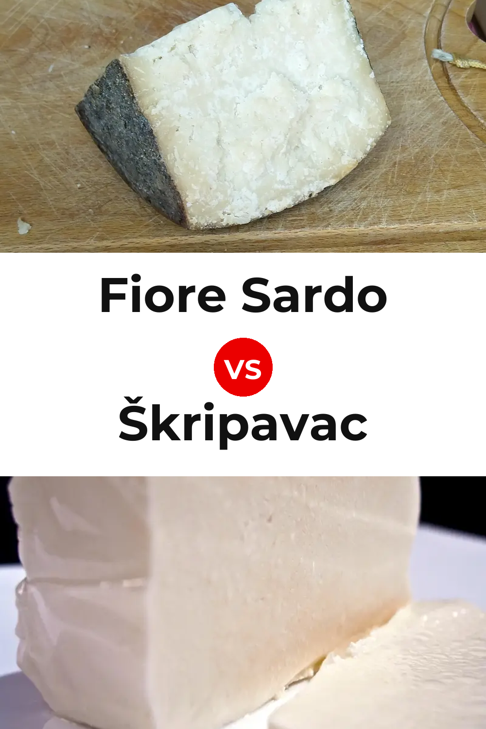 Fiore Sardo Cheese vs Škripavac Cheese Pinterest comparison