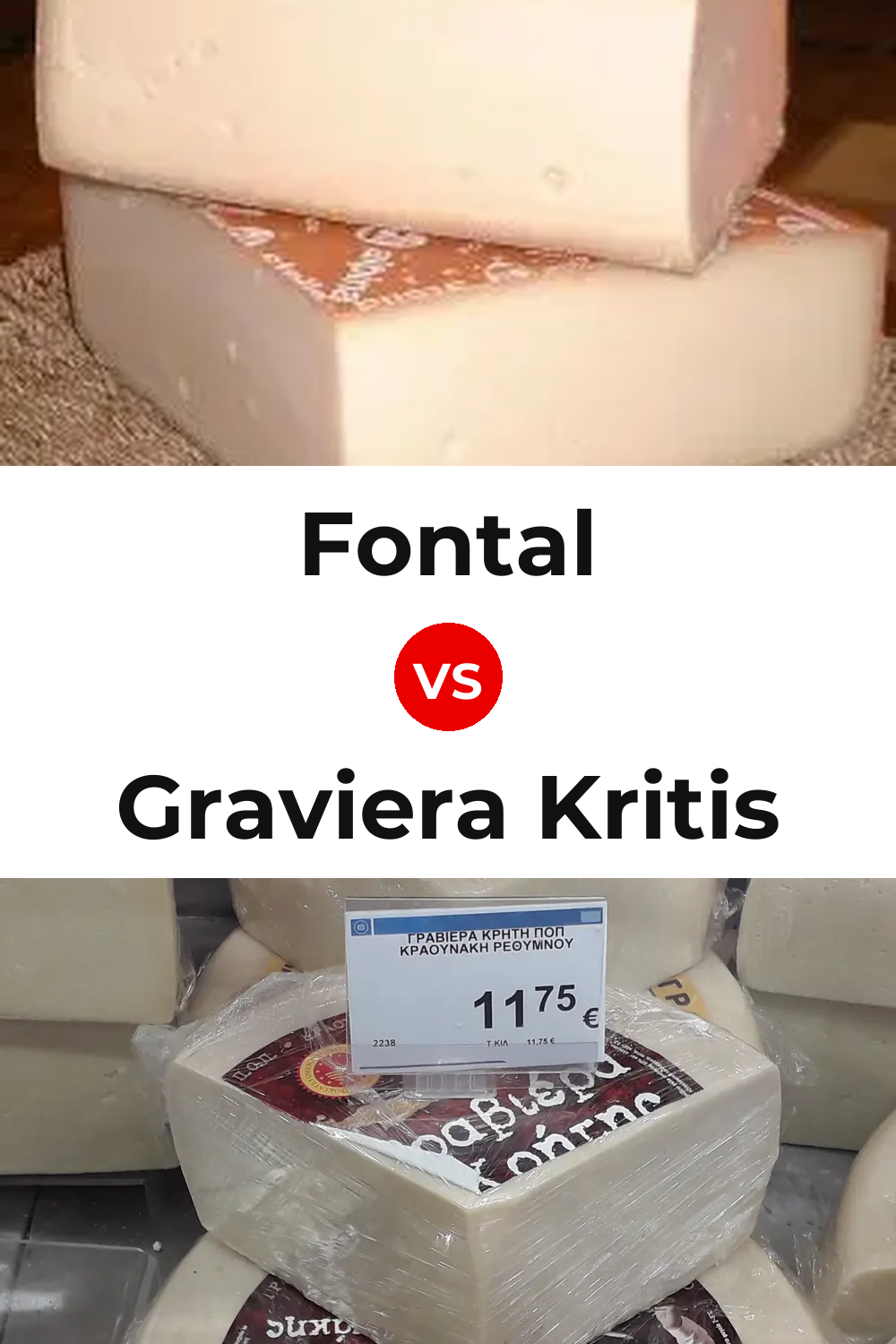 Fontal Cheese vs Graviera Kritis Cheese Pinterest comparison