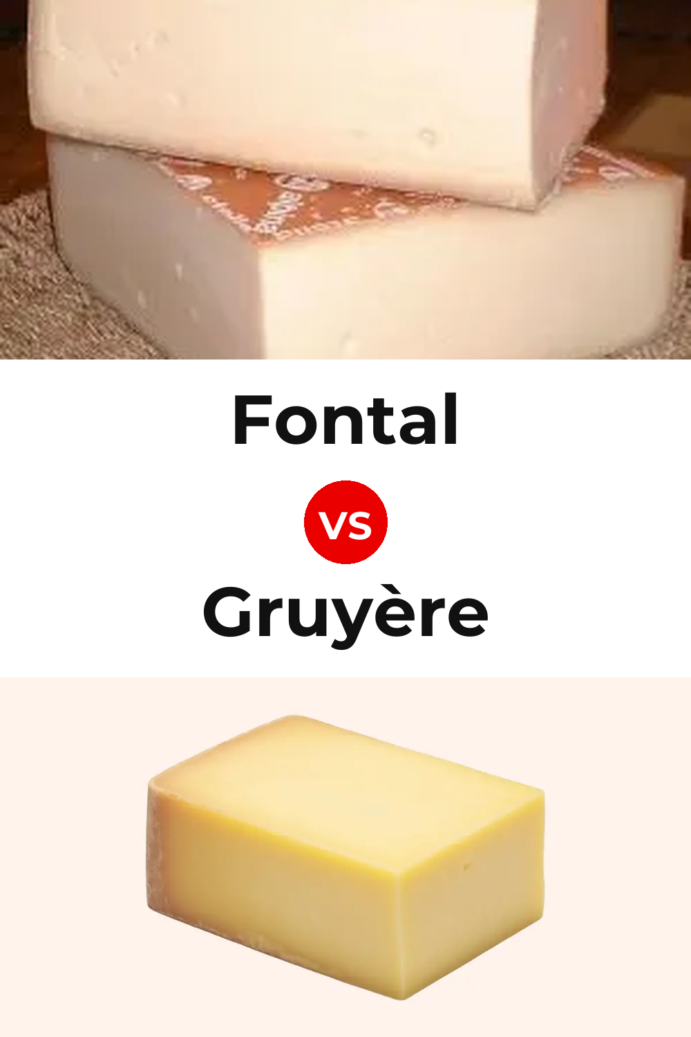 Fontal Cheese vs Gruyère Cheese Pinterest comparison