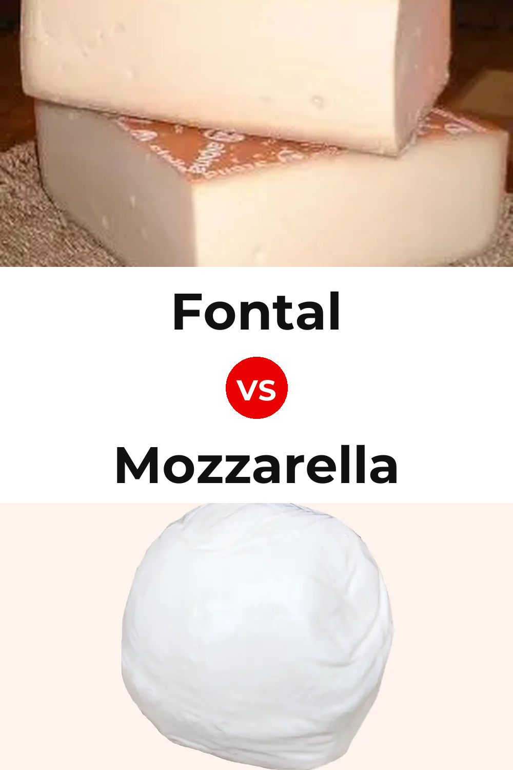 Fontal Cheese vs Mozzarella Cheese Pinterest comparison