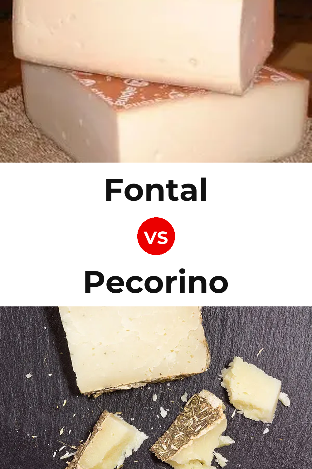 Fontal Cheese vs Pecorino Cheese Pinterest comparison