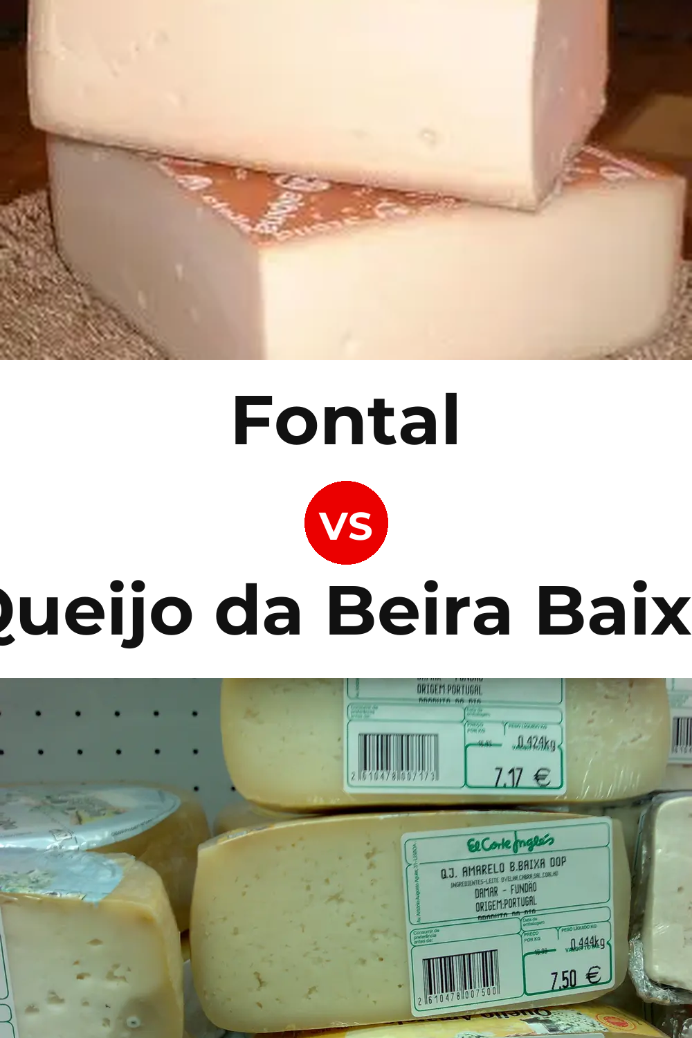 Fontal Cheese vs Queijo da Beira Baixa Pinterest comparison