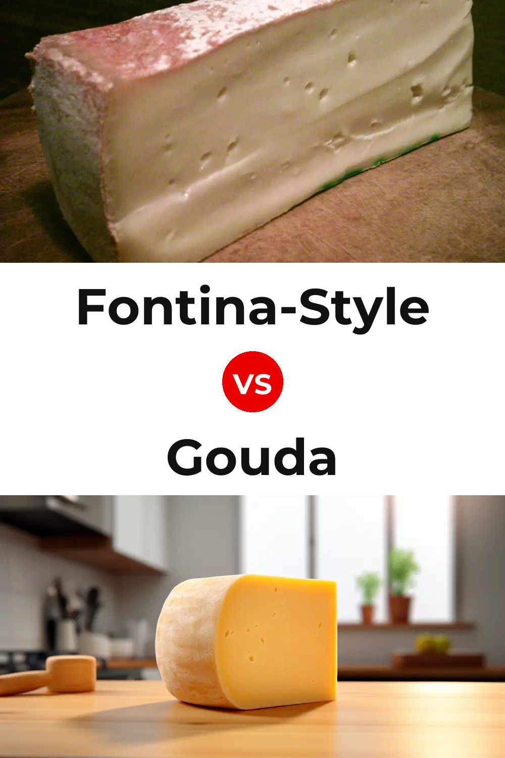 Fontina-Style Cheese vs Gouda Cheese Pinterest comparison