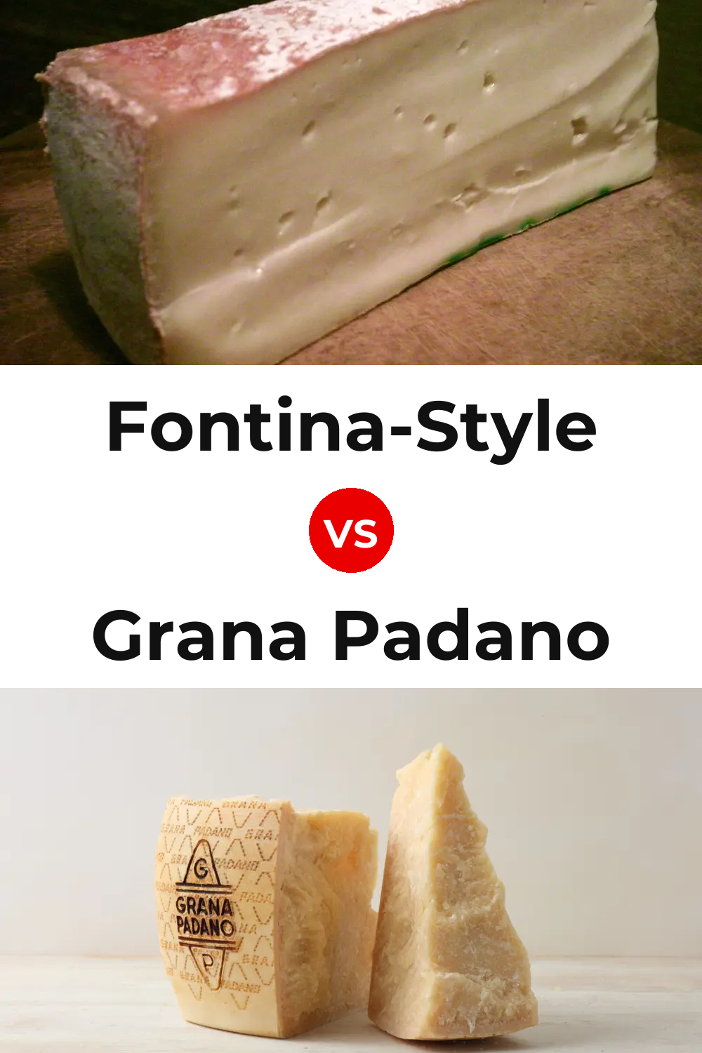 Fontina-Style Cheese vs Grana Padano Cheese Pinterest comparison