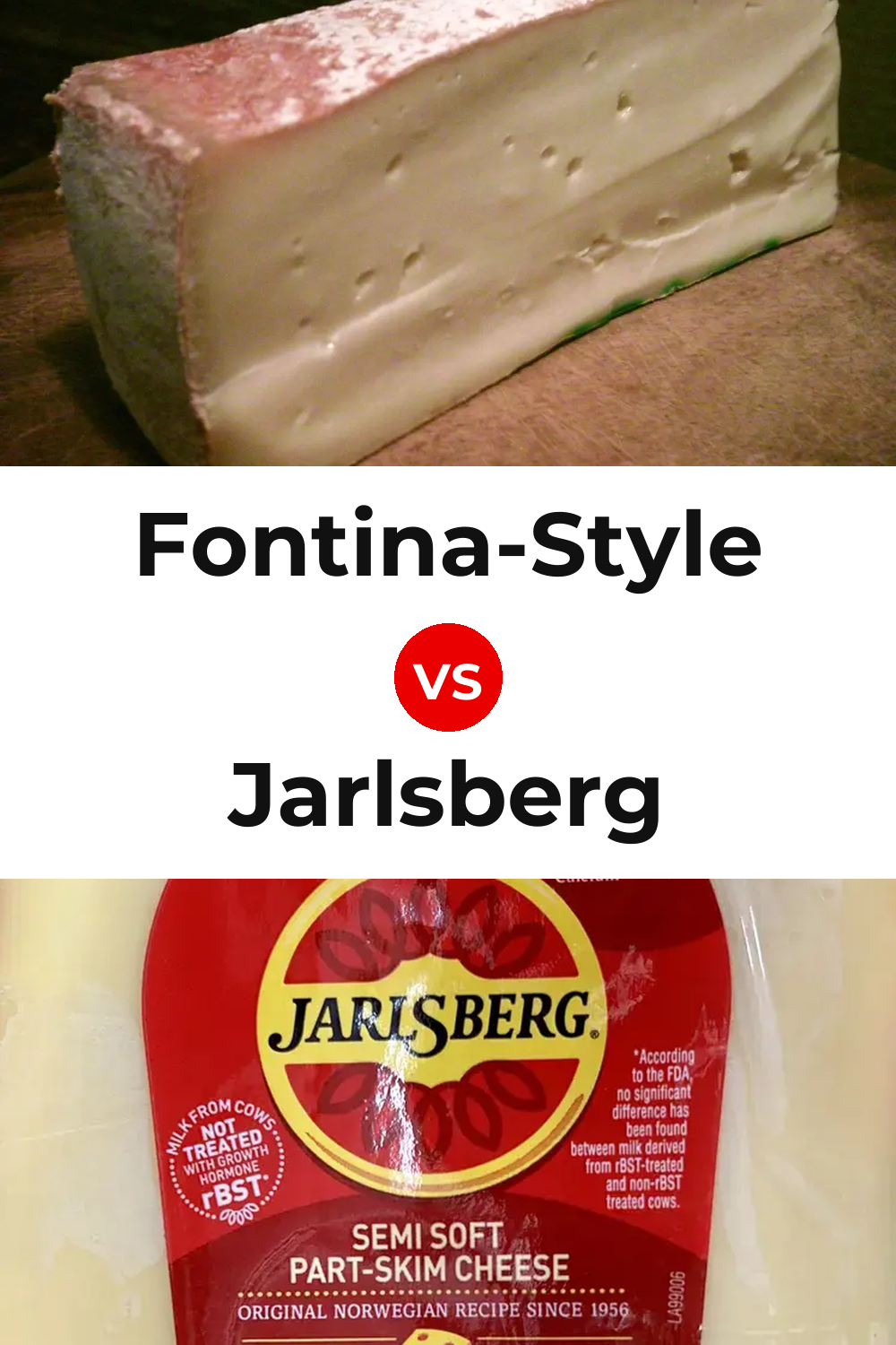 Fontina-Style Cheese vs Jarlsberg Cheese Pinterest comparison