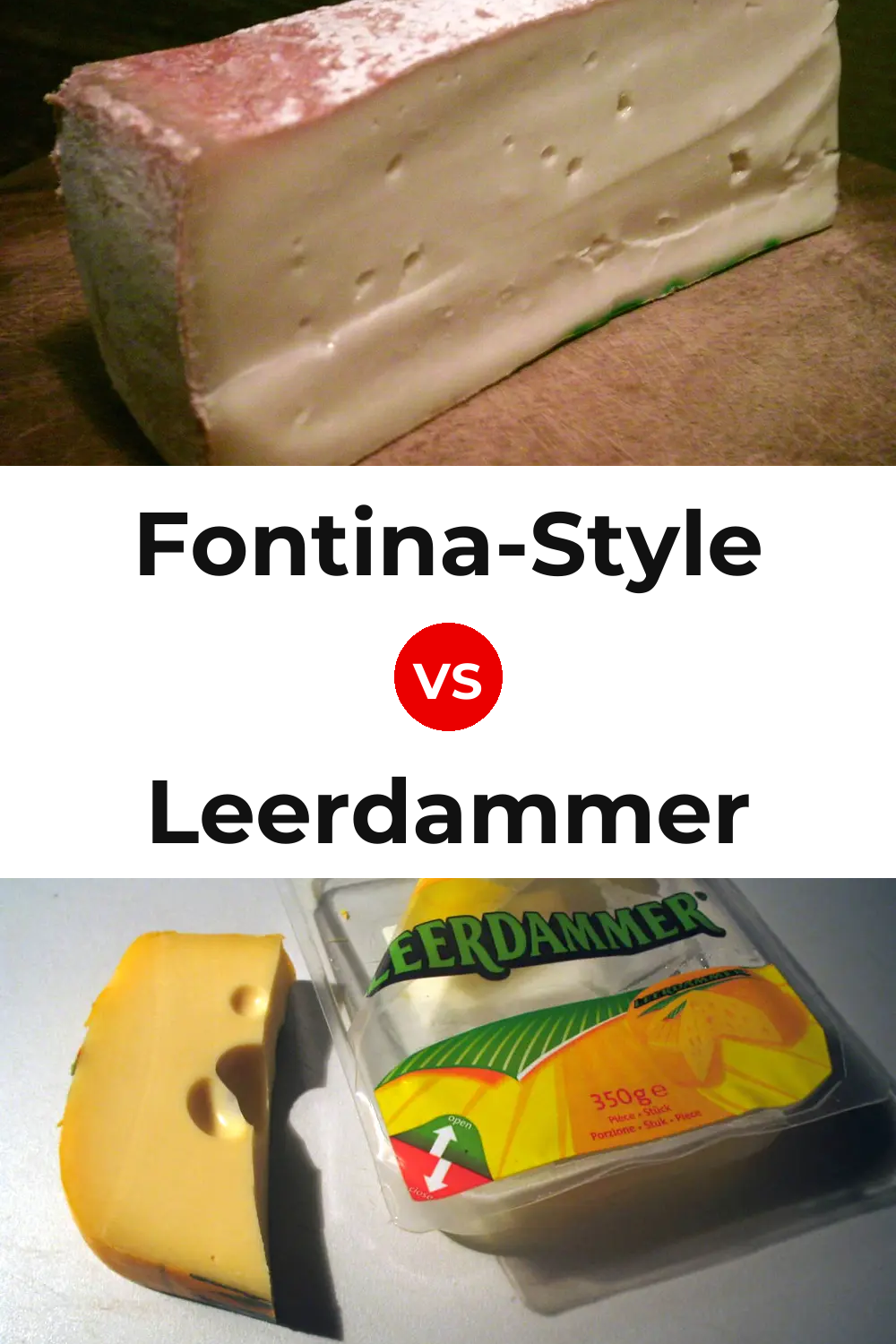 Fontina-Style Cheese vs Leerdammer Cheese Pinterest comparison