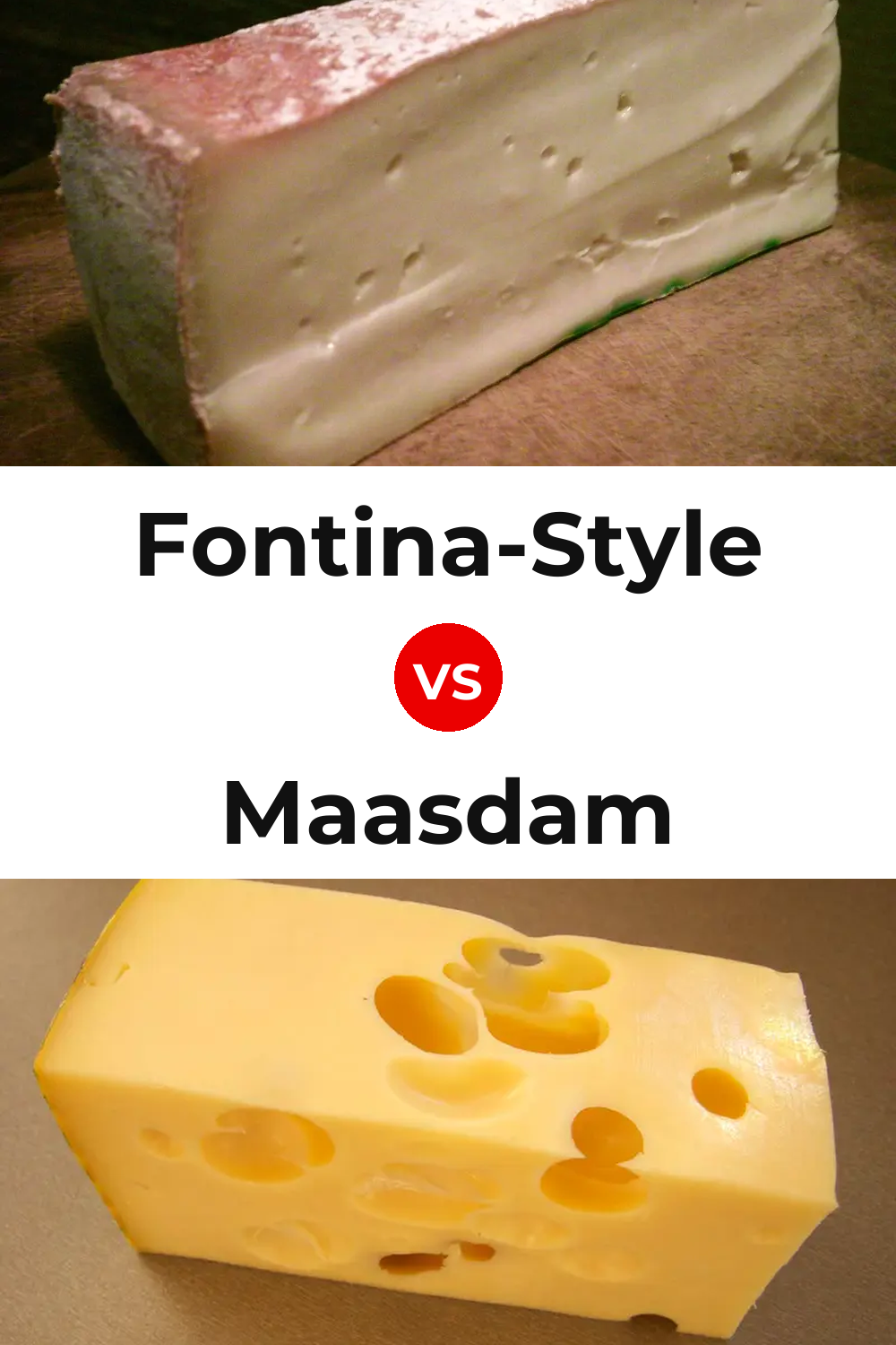Fontina-Style Cheese vs Maasdam Cheese Pinterest comparison