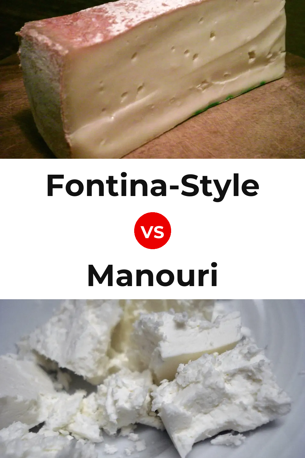 Fontina-Style Cheese vs Manouri Cheese Pinterest comparison