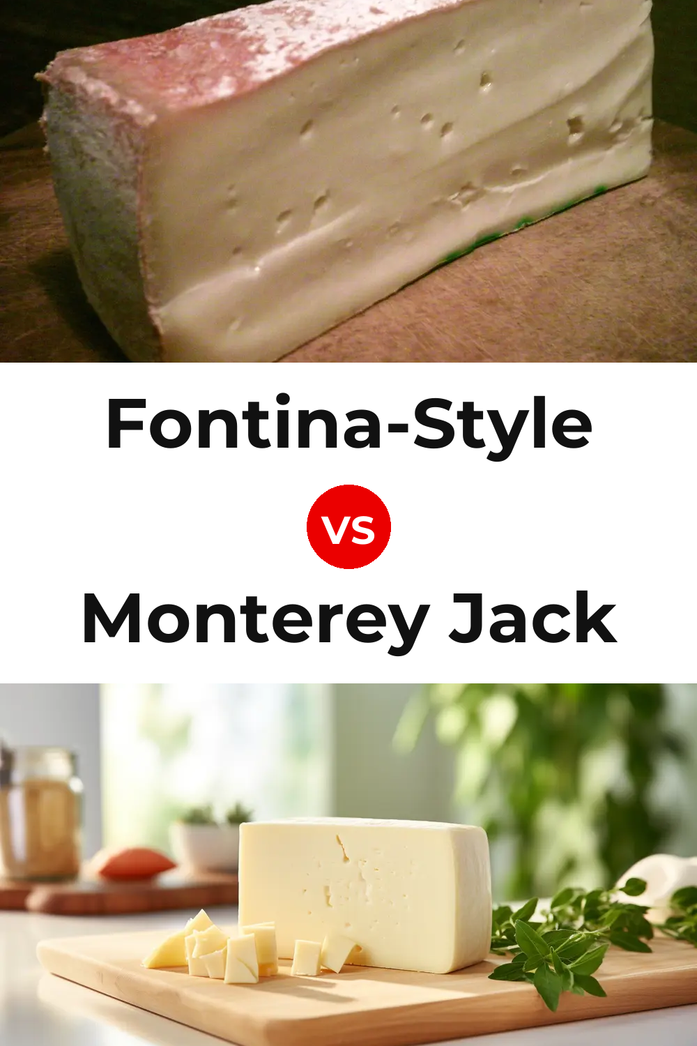 Fontina-Style Cheese vs Monterey Jack Cheese Pinterest comparison