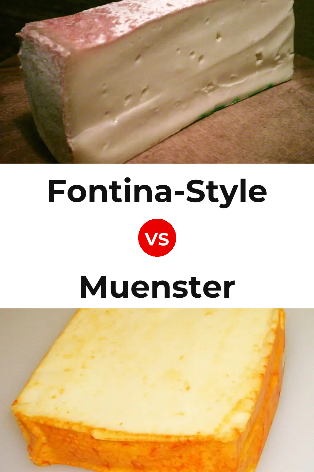 Fontina-Style Cheese vs Muenster Cheese Pinterest comparison