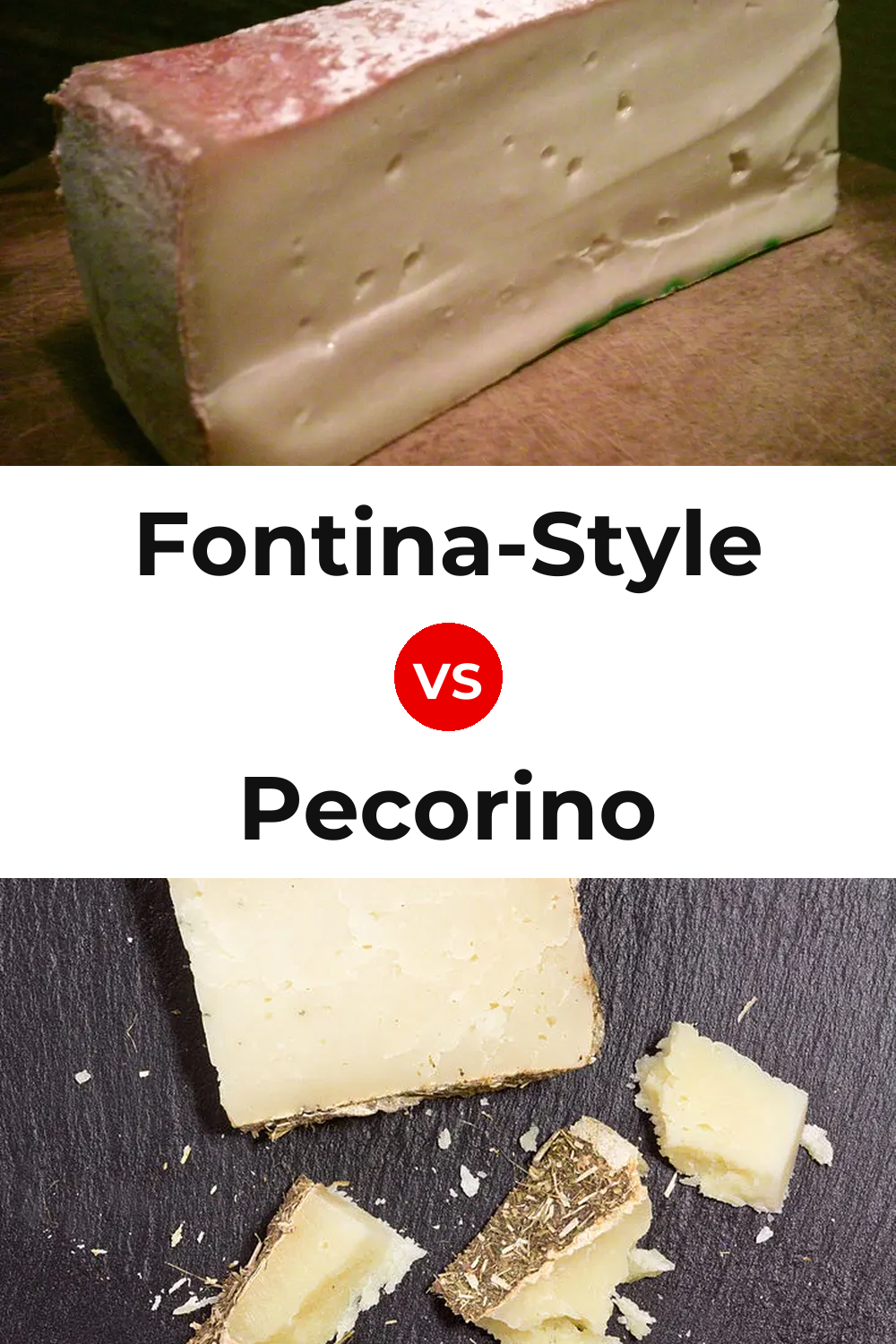 Fontina-Style Cheese vs Pecorino Cheese Pinterest comparison