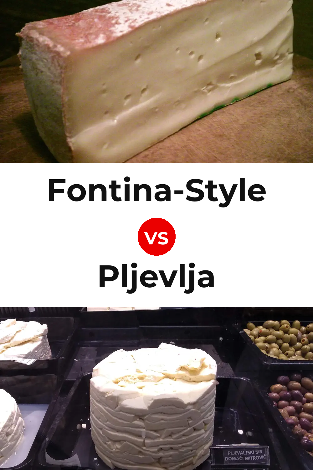 Fontina-Style Cheese vs Pljevlja Cheese Pinterest comparison