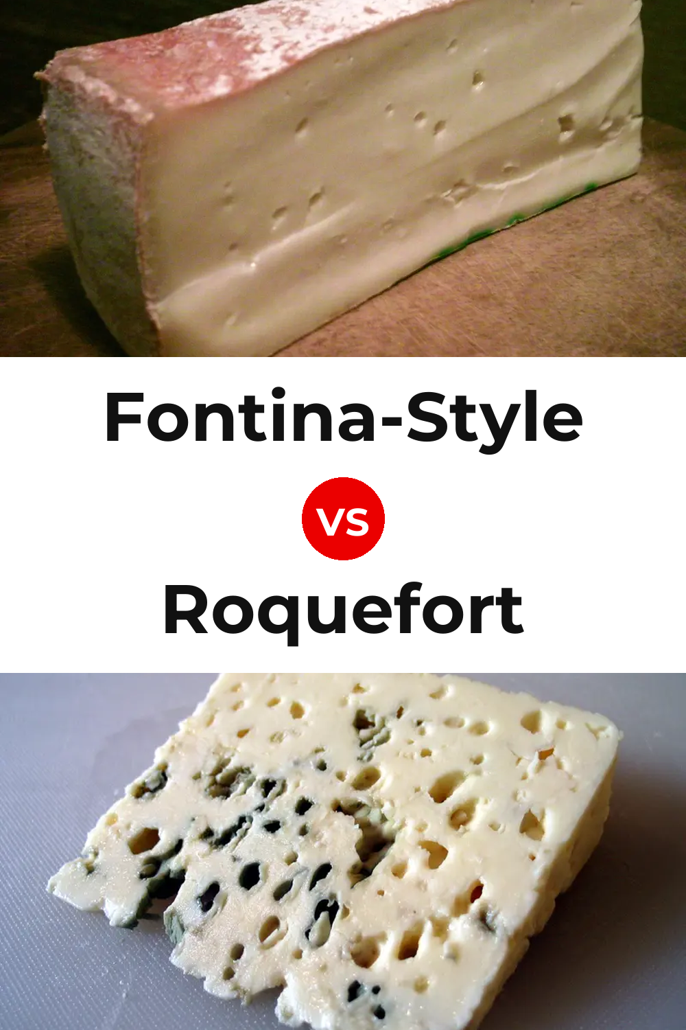 Fontina-Style Cheese vs Roquefort Cheese Pinterest comparison