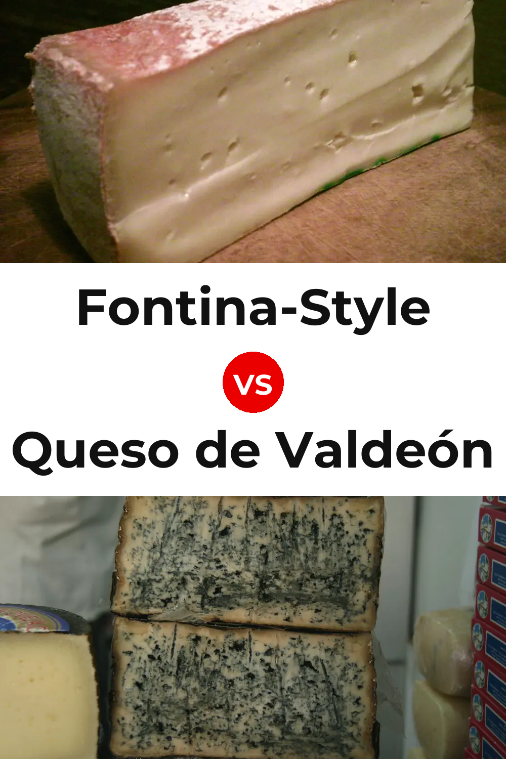 Fontina-Style Cheese vs Queso de Valdeón Pinterest comparison
