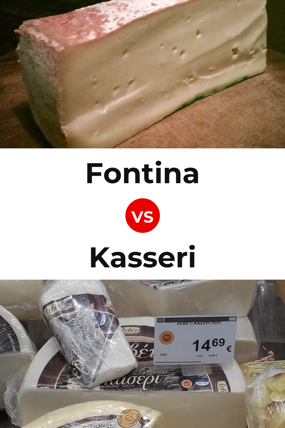 Fontina Cheese vs Kasseri Cheese Pinterest comparison