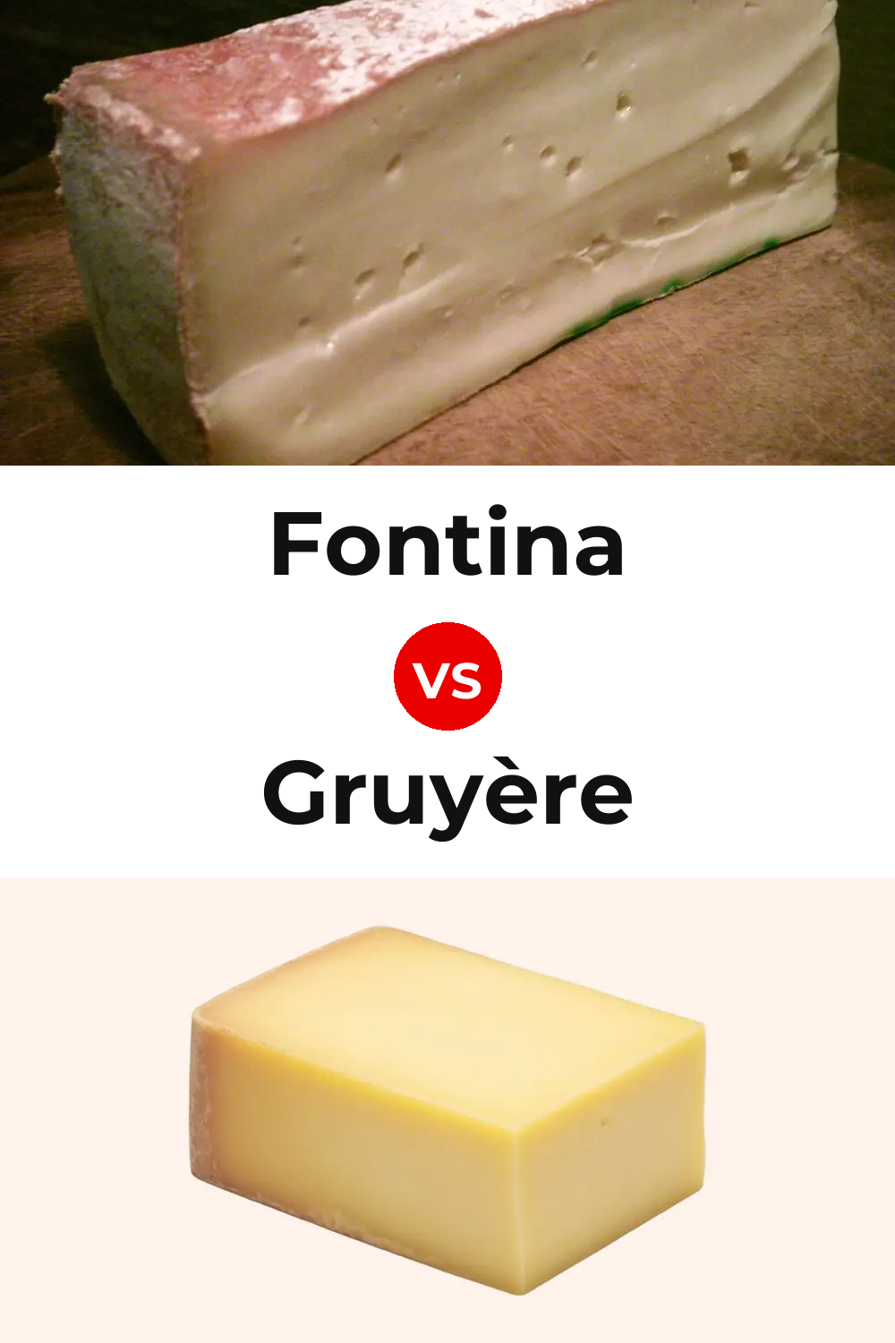 Fontina Cheese vs Gruyère Cheese Pinterest comparison