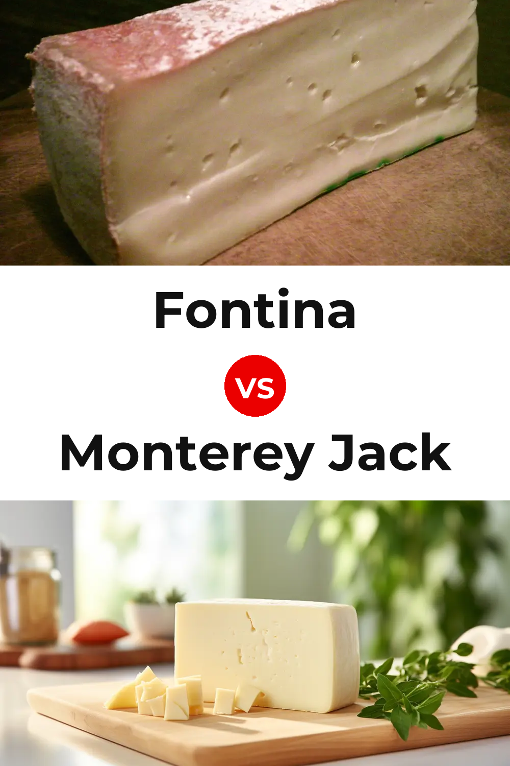 Fontina Cheese vs Monterey Jack Cheese Pinterest comparison