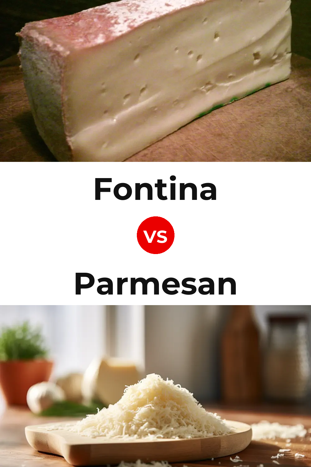 Fontina Cheese vs Parmesan Cheese Pinterest comparison