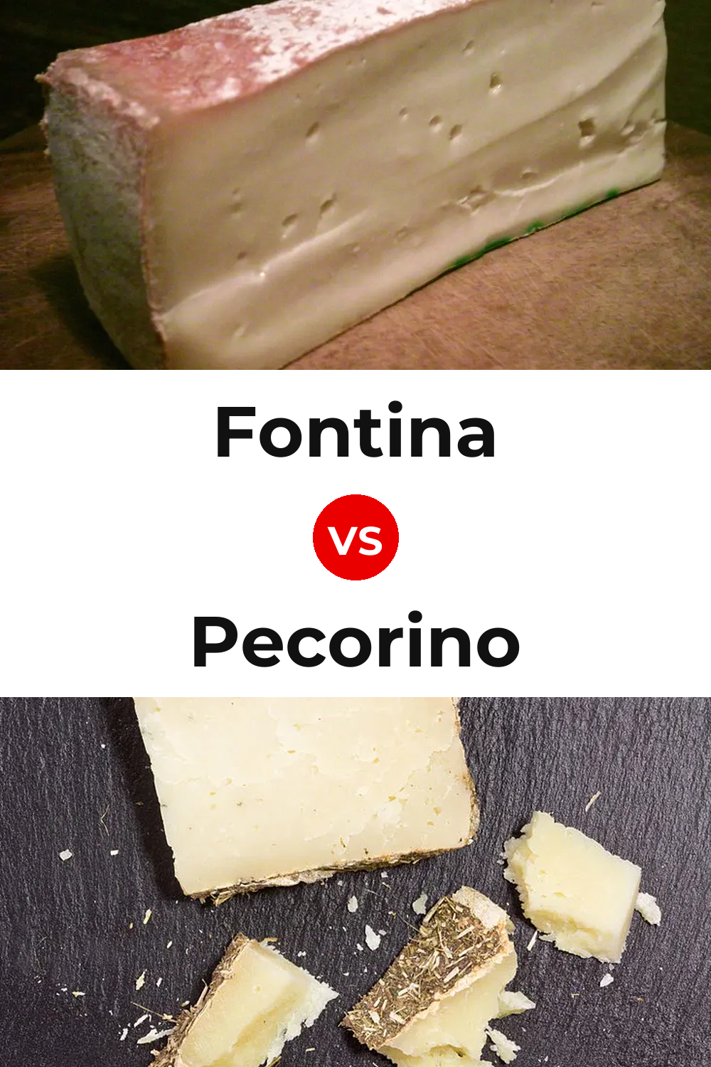 Fontina Cheese vs Pecorino Cheese Pinterest comparison