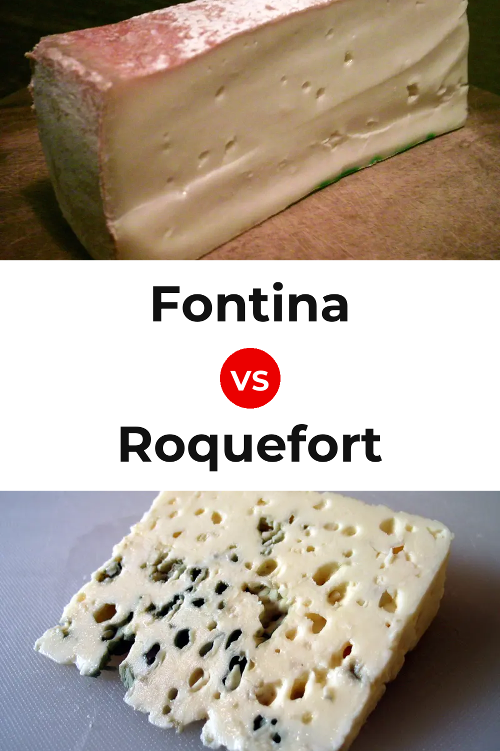 Fontina Cheese vs Roquefort Cheese Pinterest comparison