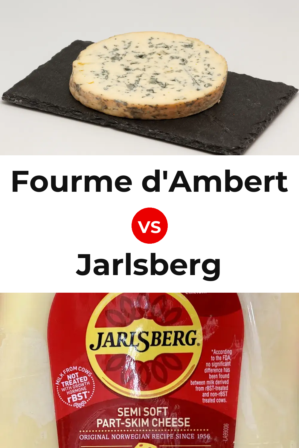 Fourme d'Ambert Cheese vs Jarlsberg Cheese Pinterest comparison