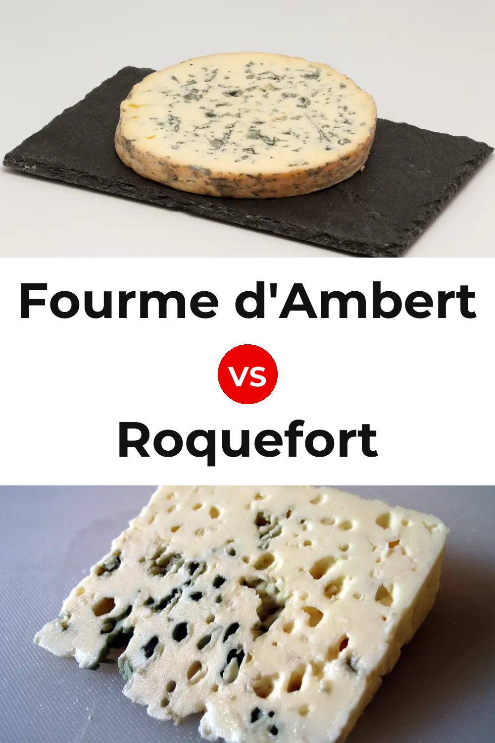 Fourme d'Ambert Cheese vs Roquefort Cheese Pinterest comparison