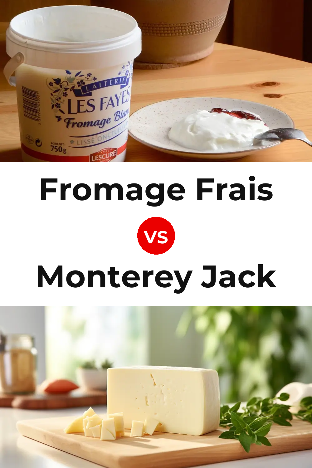 Fromage Frais Cheese vs Monterey Jack Cheese Pinterest comparison