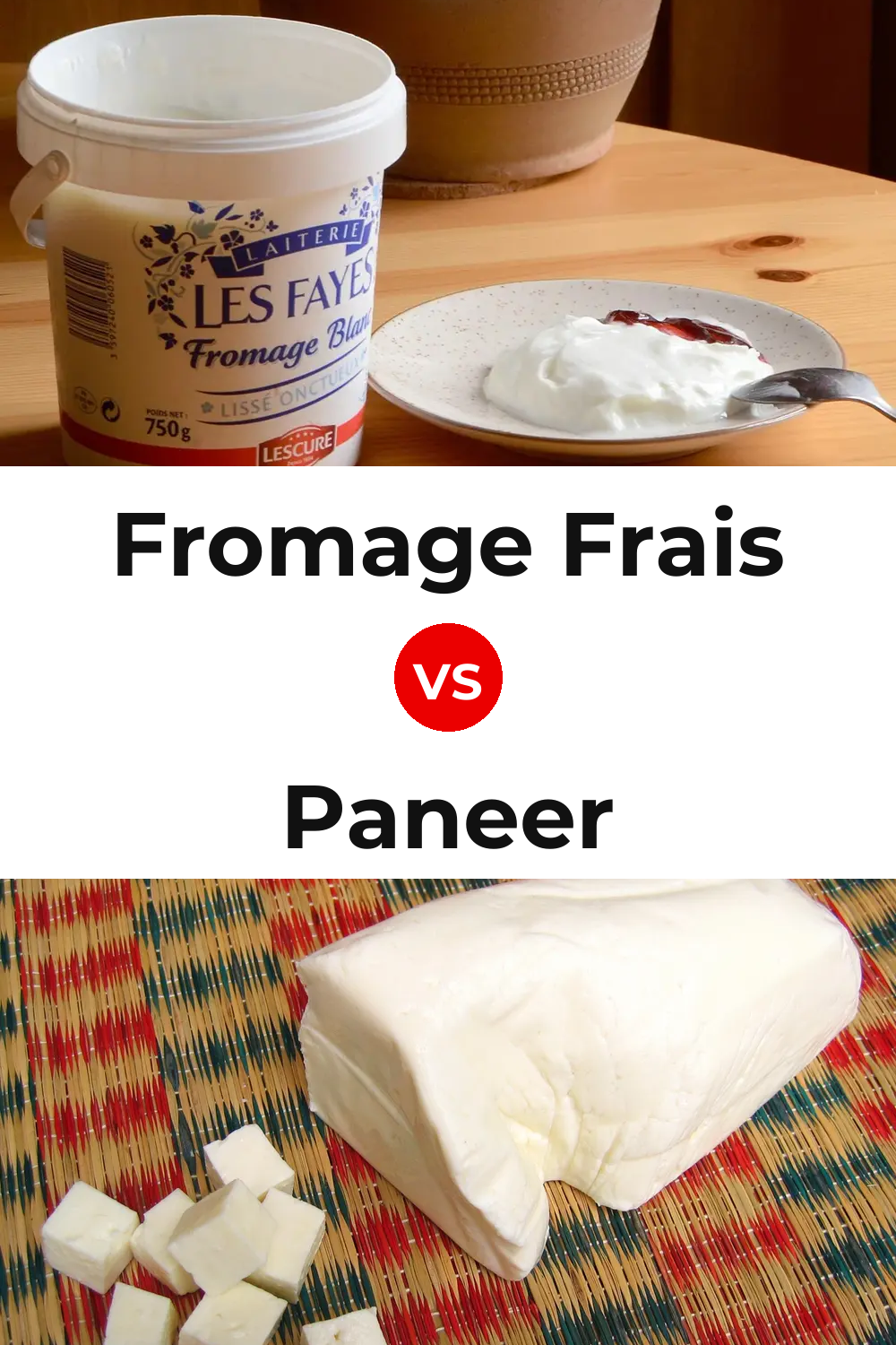 Fromage Frais Cheese vs Paneer Cheese Pinterest comparison