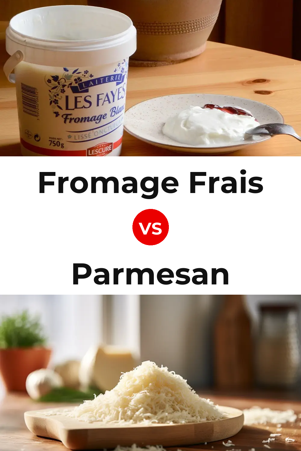 Fromage Frais Cheese vs Parmesan Cheese Pinterest comparison