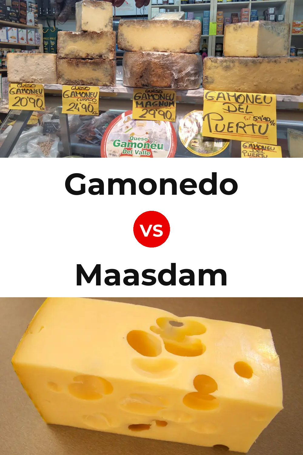 Gamonedo Cheese vs Maasdam Cheese Pinterest comparison